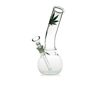 BONG DE VIDRIO CON LOGO DE MARIHUANA  MR-2